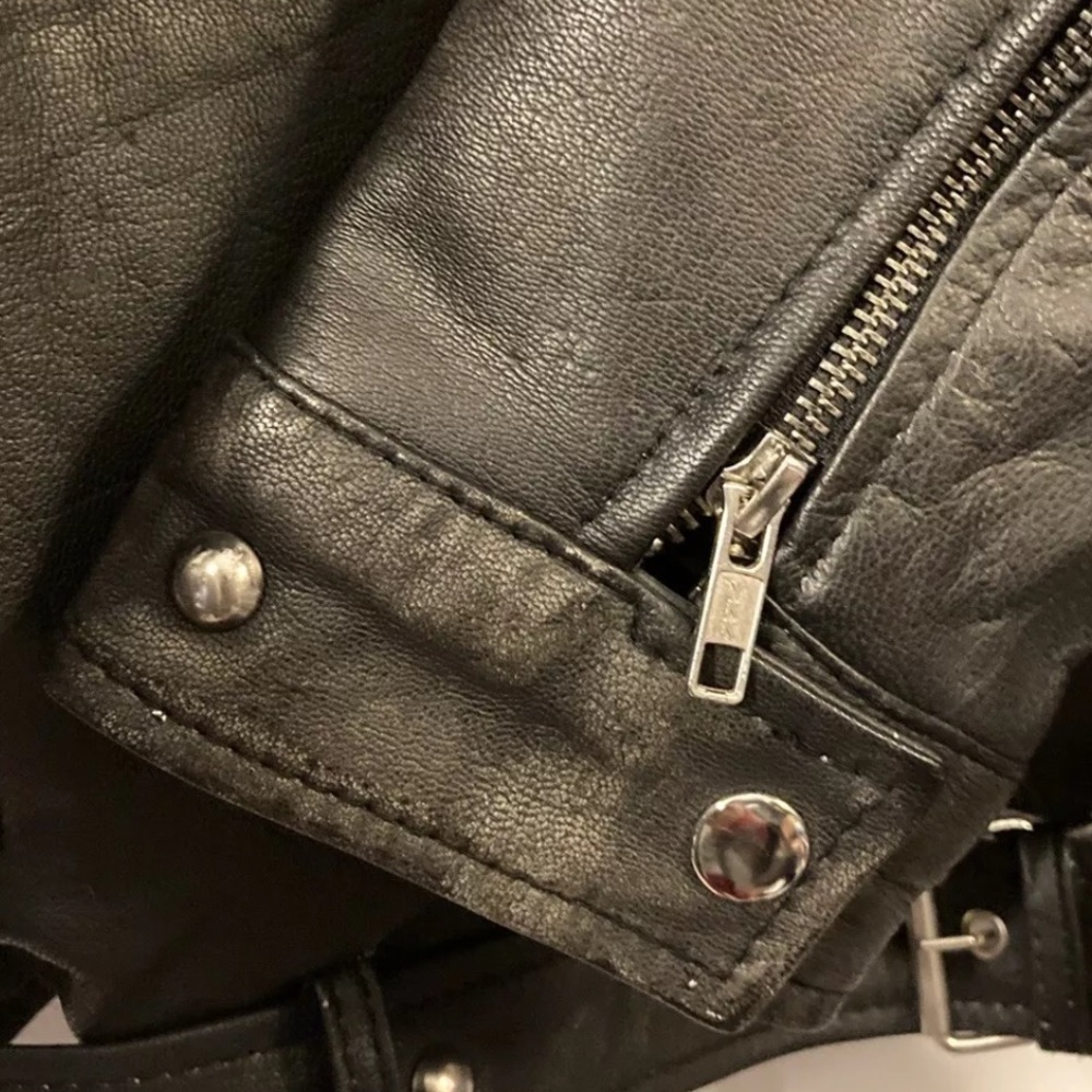 BIX 13 Fallout 3 Tunnel Snakes Black Leather Moto Jacket for cosplay - Picture 6 of 7